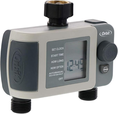 2-Outlet Programmable Hose Faucet Timer