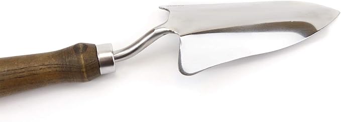 Burpee 13" Stainless Steel Transplanter | Durable Long Lasting Garden Tool | Leather Wrist Strap 5" Handle, 10 Year Warranty