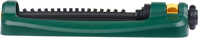 Melnor 65148AMZ Turbo Oscillating Sprinkler, Covers Up to 2,800 Sq. Ft., Adjustable Watering Range, InfinityDrive Turbo Motor, Quick Connect Bundle, Green, Yellow