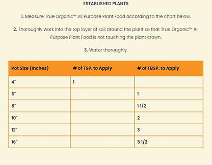 True Organic All Purpose Plant Food – Organic Fertilizer for Fruits, Vegetables, Flowers, and Herbs – 12lb Bag Covers 261 sq. ft.