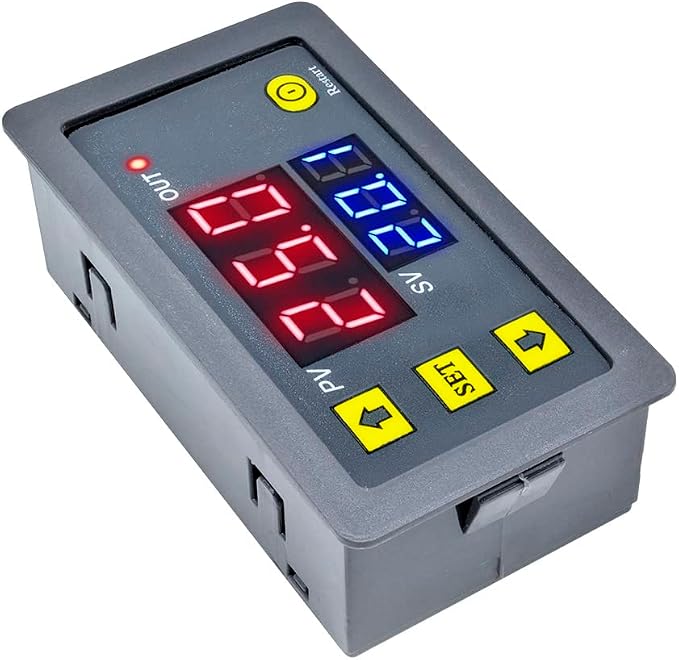 2Pcs Timer Delay Relay Programmable Cycle Timer Switch ON-Off Control LED Digital Display Time Relay Module (DC12V/20A) Gray