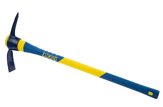 Estwing 2.5-Pound Pick Mattock with 36-Inch Fiberglass Handle, Drop-Forged Heat-Treated Head for Breaking Hard Ground, Hoeing Rocky Soil, and Digging in Tight Spaces