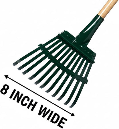 Flex-Steel Shrub Rake with 48 Inch Wood Handle, 8in