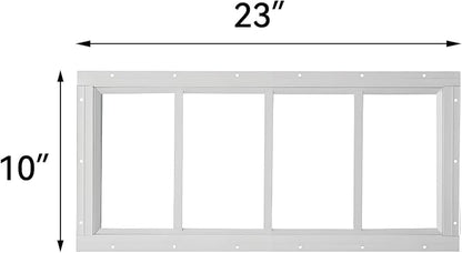 2 Pack Shed Window (White, 10" x 23")