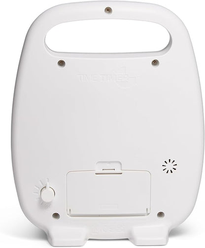 Time Timer Plus 60 Minute Desk Visual Timer — Countdown Timer with Portable Handle for Classroom, Office, Homeschooling, Study Tool with Silent Operation (White)