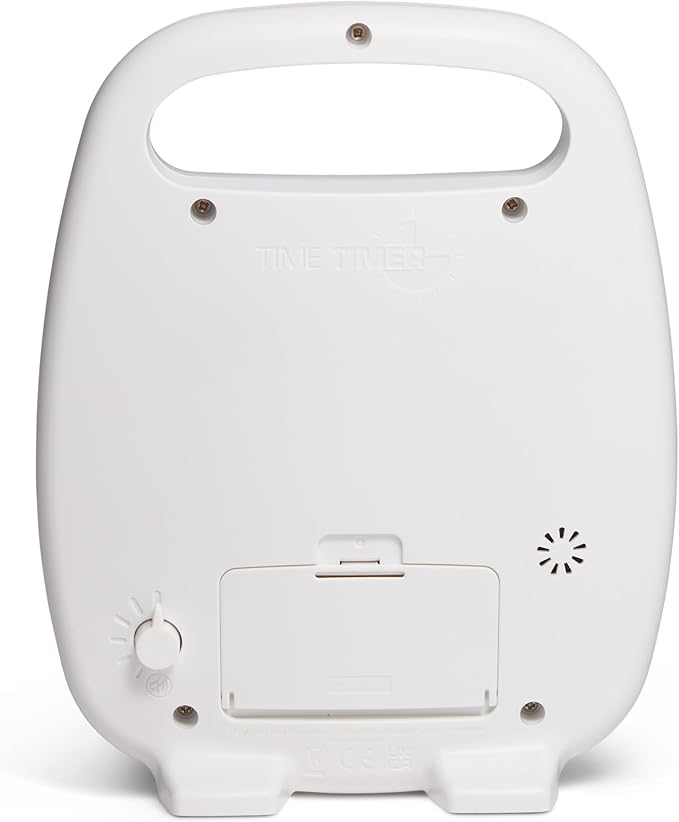 TIME TIMER PLUS 5 Minute Desk Visual Timer - Countdown Timer with Portable Handle for Classroom, Office, Homeschooling, Study Tool with Silent Operation (White)