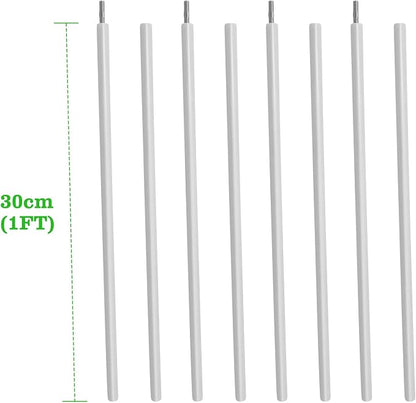 ANLEOLIFE 8-Pack 12 Inch Raised Garden Bed Support Rods, Stabilizer Bracing Rod Kit with Connector Studs & Screws, Prevent Bowing in Metal Garden Beds, Antique White