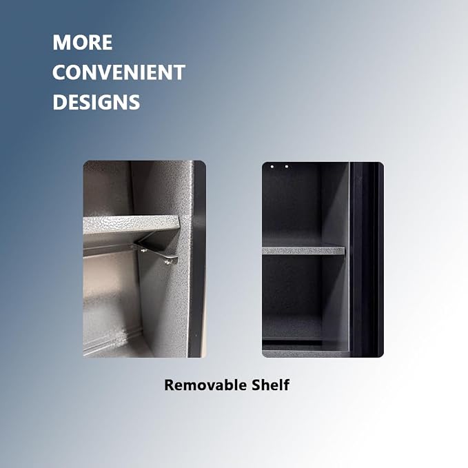 JZD Metal Wall Mount Cabinet 59" Long, Included 22 Hooks & Tool Holders, Space Saving for Workshop Storage Solutions