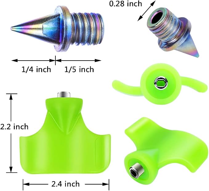1/4 Inch Track Spikes, 100 Pieces Steel Track Shoe Spikes Replacements and Spike Wrench for Sports Running Track Shoes