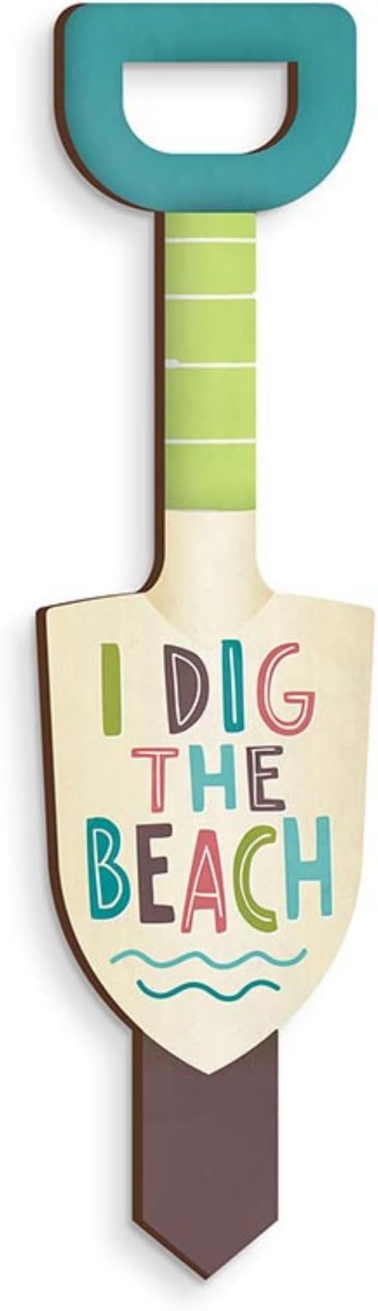 P. Graham Dunn Decorative Garden Shovel Sign - “I Dig the Beach”- 2.5" x 9.75"