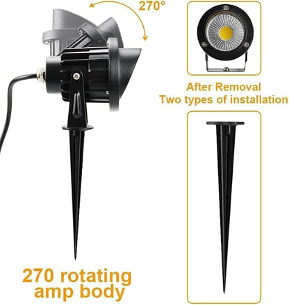 Romwish LED Landscape Spotlight 10W, Outdoor Landscape Lighting 120V Plug-in, 1100LM Waterproof LED Landscape Lights, Landscape Spot Lights for Yard, Garden, Tree, Driveway, 3000K Warm White-4 Pack