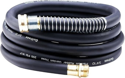 Guitrees Leader Garden Hose 10ft x 3/4", Heavy Duty Short Water Hose, Male to Female Fittings, Five Layered Braiding for Durability, 1000PSI Burst, 300PSI Working (Black)