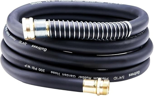 Guitrees Leader Garden Hose 10ft x 3/4", Heavy Duty Short Water Hose, Male to Female Fittings, Five Layered Braiding for Durability, 1000PSI Burst, 300PSI Working (Black)
