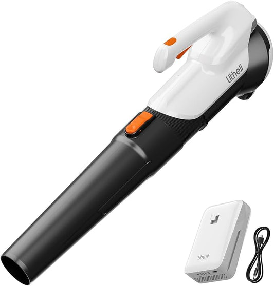 Litheli 20V Cordless Leaf Blower Battery Powered Leaf Blower, 2.0 Ah Battery Lightweight 2 Speed Mode Electric Blowers for Lawn Care, Patio, Snow, Dust, Blowing Leaves