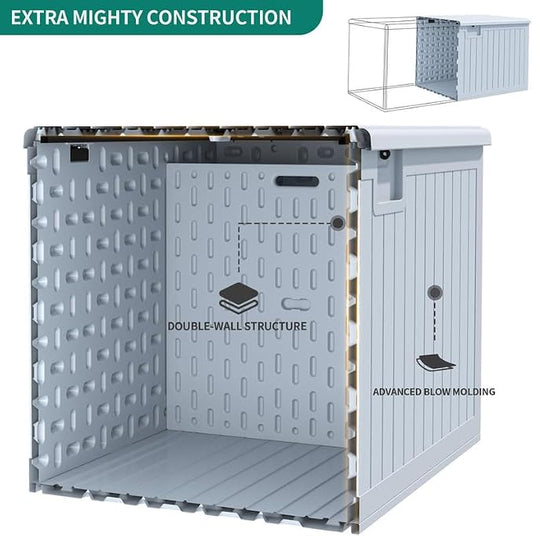 YITAHOME XL 180 Gallon Large Deck Box | Outdoor Storage for Patio Furniture Cushions,Garden Tools,Waterproof,Lockable (White)