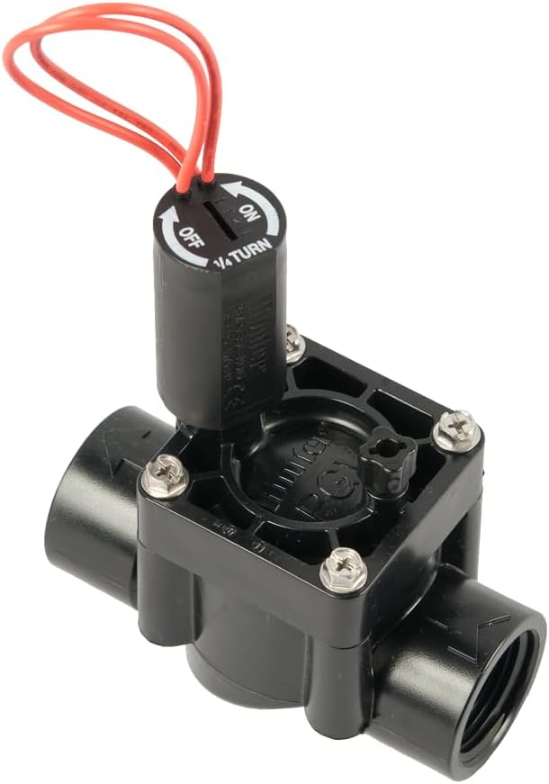 Hunter PGV Sprinkler Valve, 1 in. Irrigation Valve with 24VAC Solenoid | 1 in. sprinkler valve with female-thread inlet/outlet, 24VAC solenoid, and 150 PSI rating; no flow control (PGV100G)