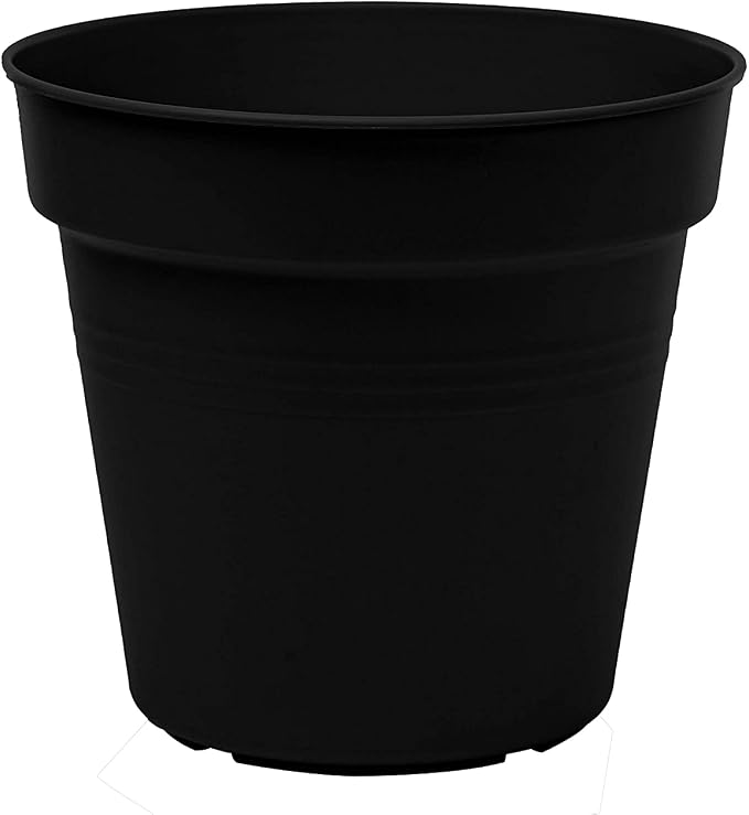 Mintra Garden Pots, 4 Pack Bulk Plastic Plant Pots with Drainage Tray, Round Indoor & Outdoor Decorative Planters with Drain Holes for Flowers, Herbs & Plants, 11cm Diameter – Black, 4.3 in