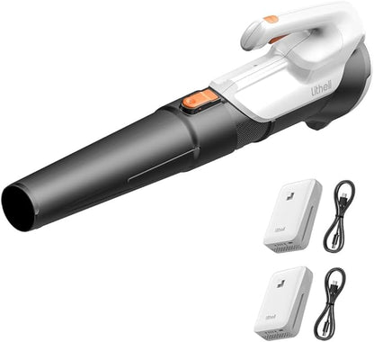 Litheli Cordless Leaf Blower with 2 Batteries, 2-Speed 350CFM for Dry Leaves, Dust & Car Drying