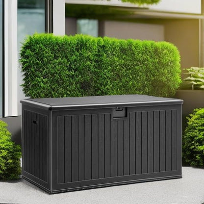YITAHOME XL 180 Gallon Large Deck Box | Outdoor Storage for Patio Furniture Cushions,Garden Tools,Waterproof,Lockable (Black)