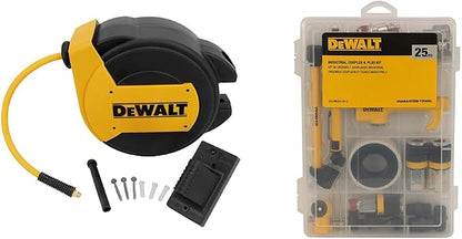 DEWALT DXCM024-0434 3/8" X 50' Enclosed Hose Reel & 25pc Industrial Coupler & Plug Kit (DXCM024-0412)