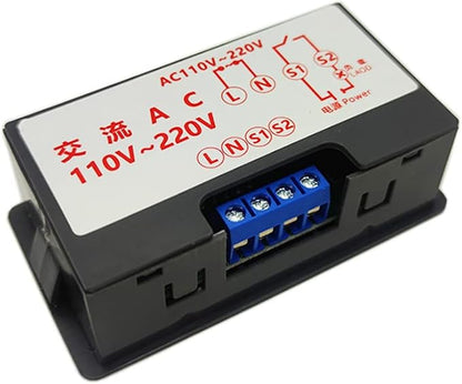 2Pcs Timer Delay Relay Programmable Cycle Timer Switch ON-Off Control LED Digital Display Time Relay Module (AC110V~220V/10A) Gray