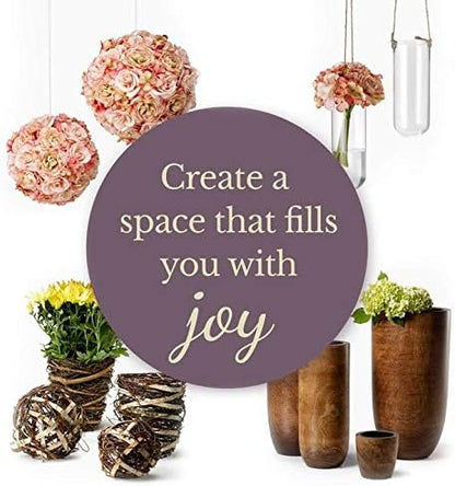 Serene Spaces Living Small Mango Wood Cachepot, Natural Wooden Pot for Faux Flowers & Plants, Potted Indoor Plants, Home, Office, Restaurant Decor, Measures 4.75" Diameter & 4.5" Tall