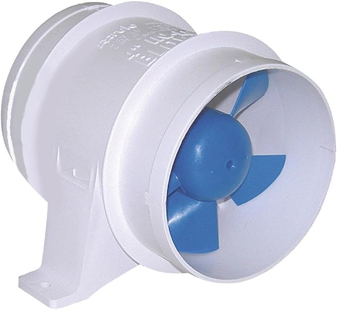 Rule In Line Marine Bilge Blower, Slip On Connections, Efficient and Quiet High Volume Air Flow