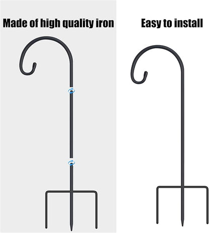 FEED GARDEN Adjustable 32 Inch Shepherd Hooks Rust Resistant Steel Shepard Hooks for Outdoor Hanging Lanterns, Bird Feeders, Solar Lights, Weddings Decor 8 Pack