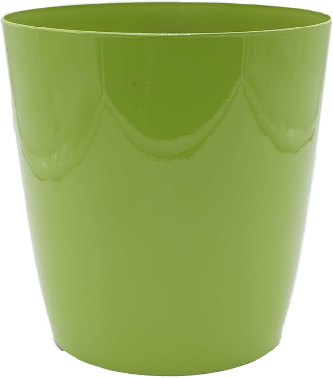 The HC Companies Aria Round Self-Watering Pot - Lightweight Plastic Planter for Herbs & More - Durable Plant Pots for Indoor Plants & Outdoor Plants (10" Glossy Avocado, Pack of 1)