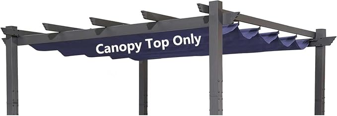Pergola Shade Cover Replacement Canopy Top Compatible with 10 X 10 ft 6-Bar Pergola Frames - Navy Blue (Canopy Size 116" W x 95" L, Canopy Top Only)