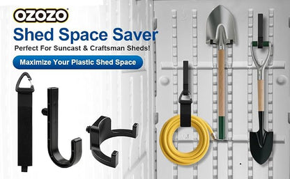 Shed Accessories for Suncast | Heavy Duty ABS Storage Shed Hooks | J&U Shape Tool Hooks Compatible with Craftsman&Suncast Storage Shed