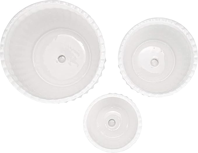 Yesland 3 Pack Ceramic Planter Pots, 3.9"/5.3"/6.7" Modern Round Flower Pots with Drainage Holes & Saucers, Small Indoor Planters for Succulent Cactus, Home Decor Gift