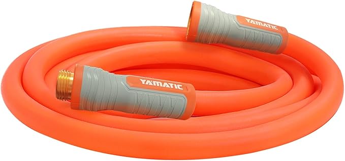 YAMATIC Flexible Short Garden Hose 5/8in x 10ft, Lightweight, Burst 600 PSI | 10 Foot Leader Hose for Hose Reel, Small Water Hose Extension, Solid Brass Fittings, 360° Swivel Handle for Lawn, Agriculture