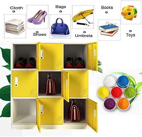 MECOLOR 9 Door Metal Office Storage Locker Cabinet, Gym School and Home Locker,Metal Locker Storage for Employee Staff or Workers(Yellow)
