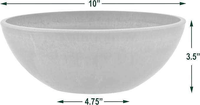 PSW Pot Collection Shallow Bowl Planter, 10-inch | Terra Cotta Color | Pack of 2 | For Succulents & Bonsai