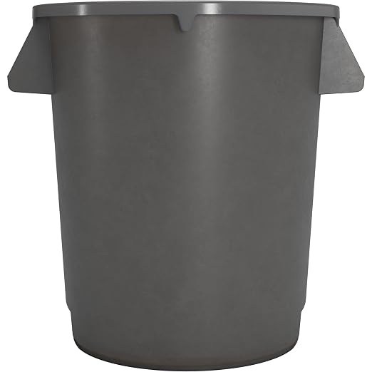 SPARTA Bronco Waste Container Trash Container, Round Trash Bin for Disposal, 10 Gallons, Gray