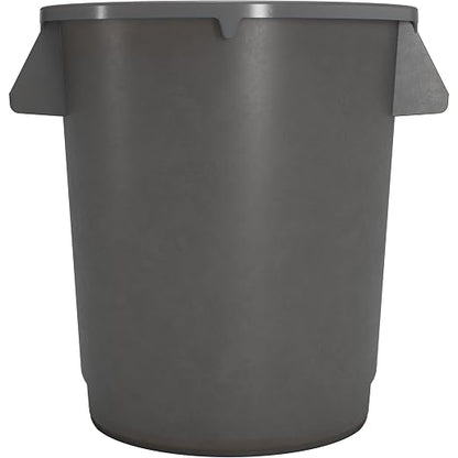 SPARTA Bronco Waste Container Trash Container, Round Trash Bin for Disposal, 10 Gallons, Gray