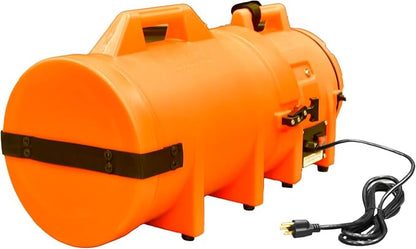 Allegro Industries-9533-25 32" X 13 12" X 14 12" 831 cfm 13 hp 115 VAC 3 A Motor Polyethylene Com-Pax-Ial Blower with Canister and 8" X 25' Duct,Orange