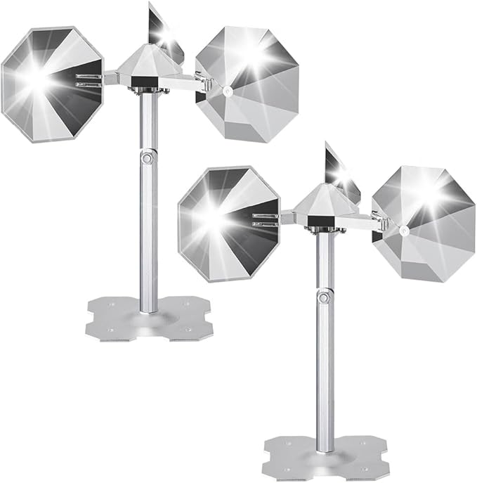 Bird Scare Reflective Device,Silver, Wind Powered Spinning, Bird Reflectors, Keep Pigeon Woodpeckers and Seagull Away for Garden Patio Yard,2PCS