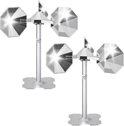 Bird Scare Reflective Device,Silver, Wind Powered Spinning, Bird Reflectors, Keep Pigeon Woodpeckers and Seagull Away for Garden Patio Yard,2PCS