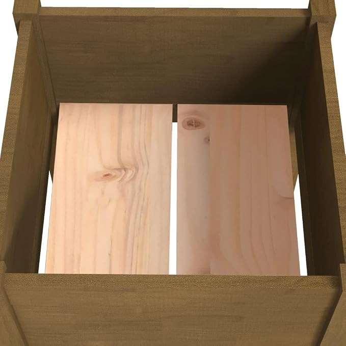 vidaXL Solid Wood Pinewood Garden Planter – Honey Brown, 15.7"x15.7"x27.6", Square, Outdoor Use, Weather-Resistant, Planter Box for Flowers and Plants