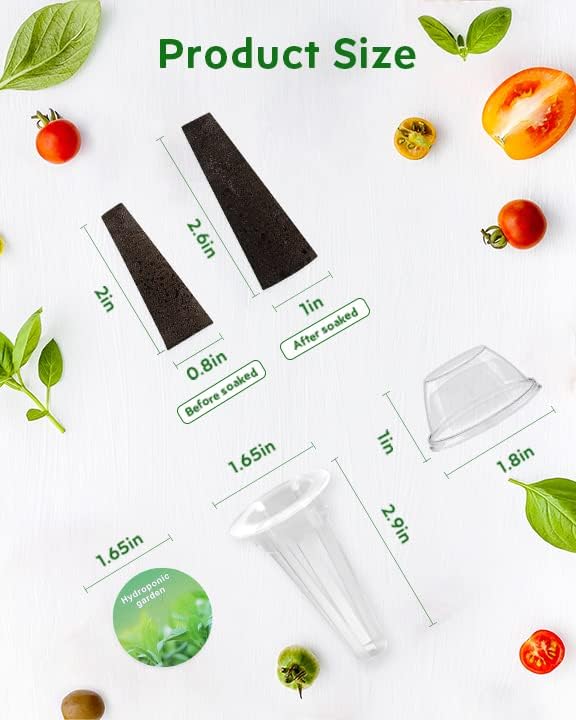 GARDENCUBE 160pcs Hydroponic Pods Kit Grow Anything Kit with 40 Grow Sponges, 40 Grow Baskets, 40 Grow Domes, 40 Pod Labels - Compatible with Hydroponics Supplies from All Brands