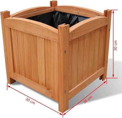 Set of 2 Wooden Raised Bed Planter Garden Boxes Outdoor, Outdoor Herb Garden Planter for Vegetables, Flowers, and Succulents, 11.8"x11.8"x11.8,-112