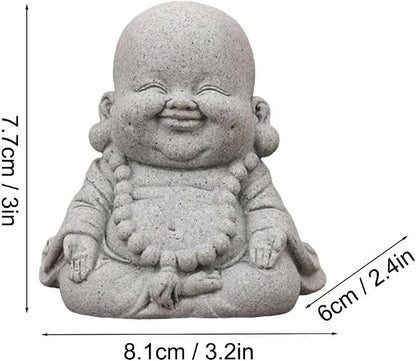Mini Monk Buddha Statue Sandstone Statues Zen Monk Praying Statue Sculptures for Wealth Good Luck Feng Shui Decor Home Fish Tank Aquarium Garden (Style 17)