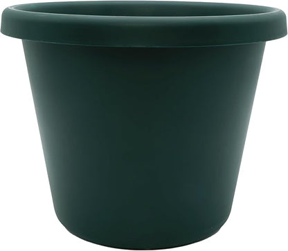 The HC Companies Classic Round Plastic Plant Pot w/Rolled Rim - Lightweight & UV Resistant Flower Pot for Herbs & More - Outdoor & Indoor Plant Pots w/Drainage (7 inch Evergreen, Pack of 1)