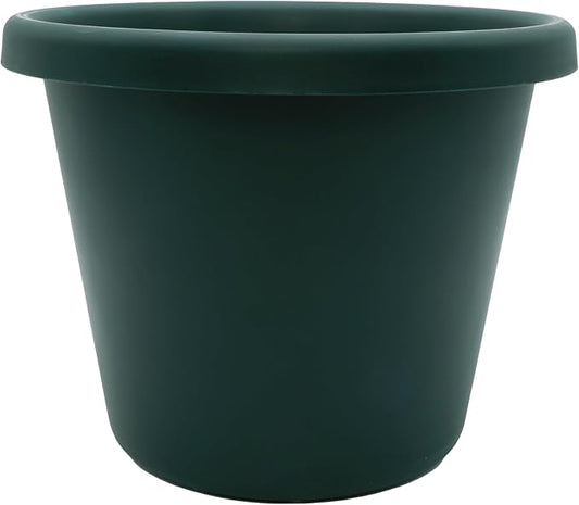 The HC Companies Classic Round Plastic Plant Pot w/Rolled Rim - Lightweight & UV Resistant Flower Pot for Herbs & More - Outdoor & Indoor Plant Pots w/Drainage (17 inch Evergreen, Pack of 1)