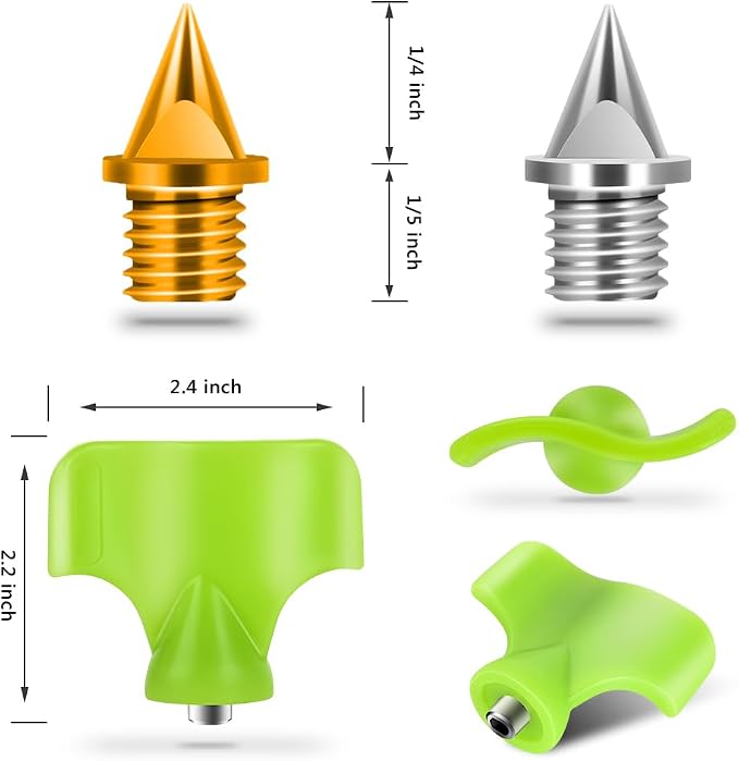 1/4 Inch Track Spikes, 100 Pieces Steel Track Shoe Spikes Replacements and Spike Wrench for Sports Running Track Shoes