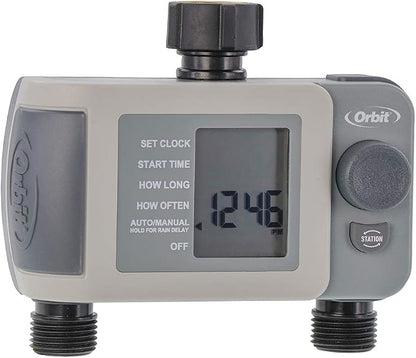 2-Outlet Programmable Hose Faucet Timer
