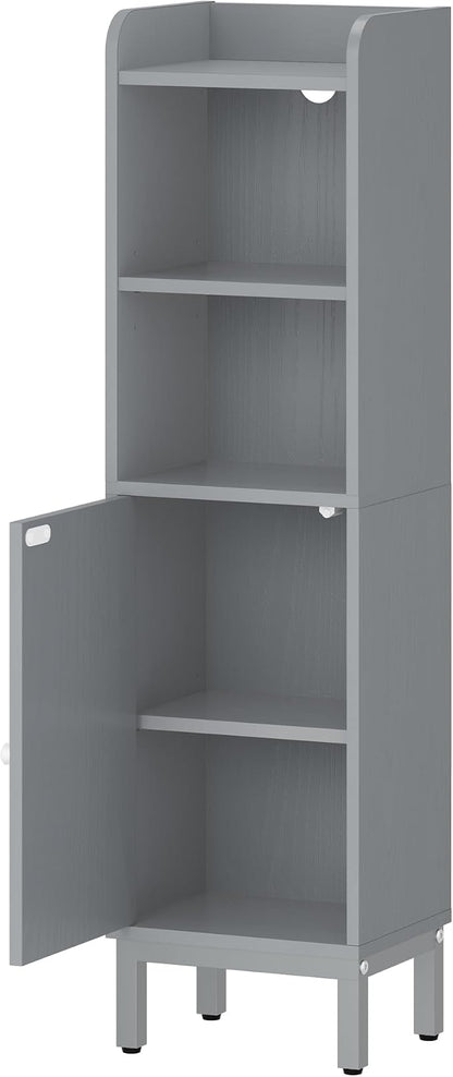 Hzuaneri Bathroom Storage Cabinet, Small Corner Floor Cabinet with Door and Shelves, Narrow Toilet Paper Holder, Bathroom Organizer with Adjustable Shelf, for Small Spaces, Gray BC38221GR