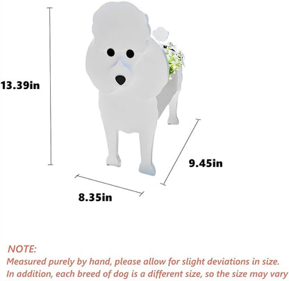Poodle Dog Planter Pots, 9.45 x 8.35 x 13.39 Inches | Dog Flower Pot, Cute Animal Shaped Plant Pot, Gifts for Women & Pet Lovers, Indoor Outdoor Garden Home Office Decor